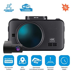 iBOX RoadScan 4K GPS + Внутрисалонная камера